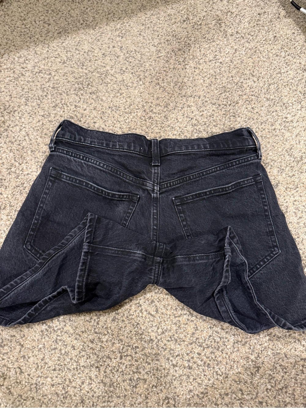 Abercrombie & Fitch Dark Wash Black Denim High-Rise Shorts - Picture 5 of 5